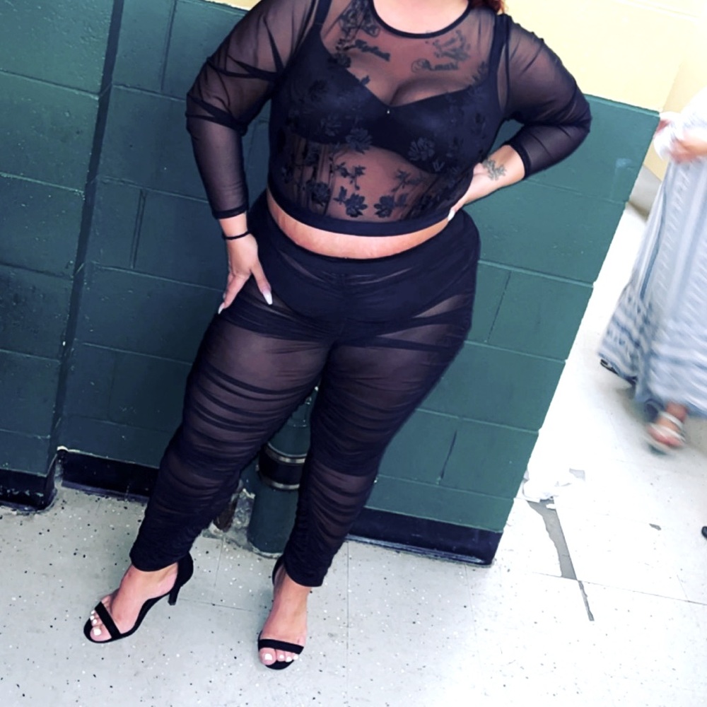 Mesh see through leggings